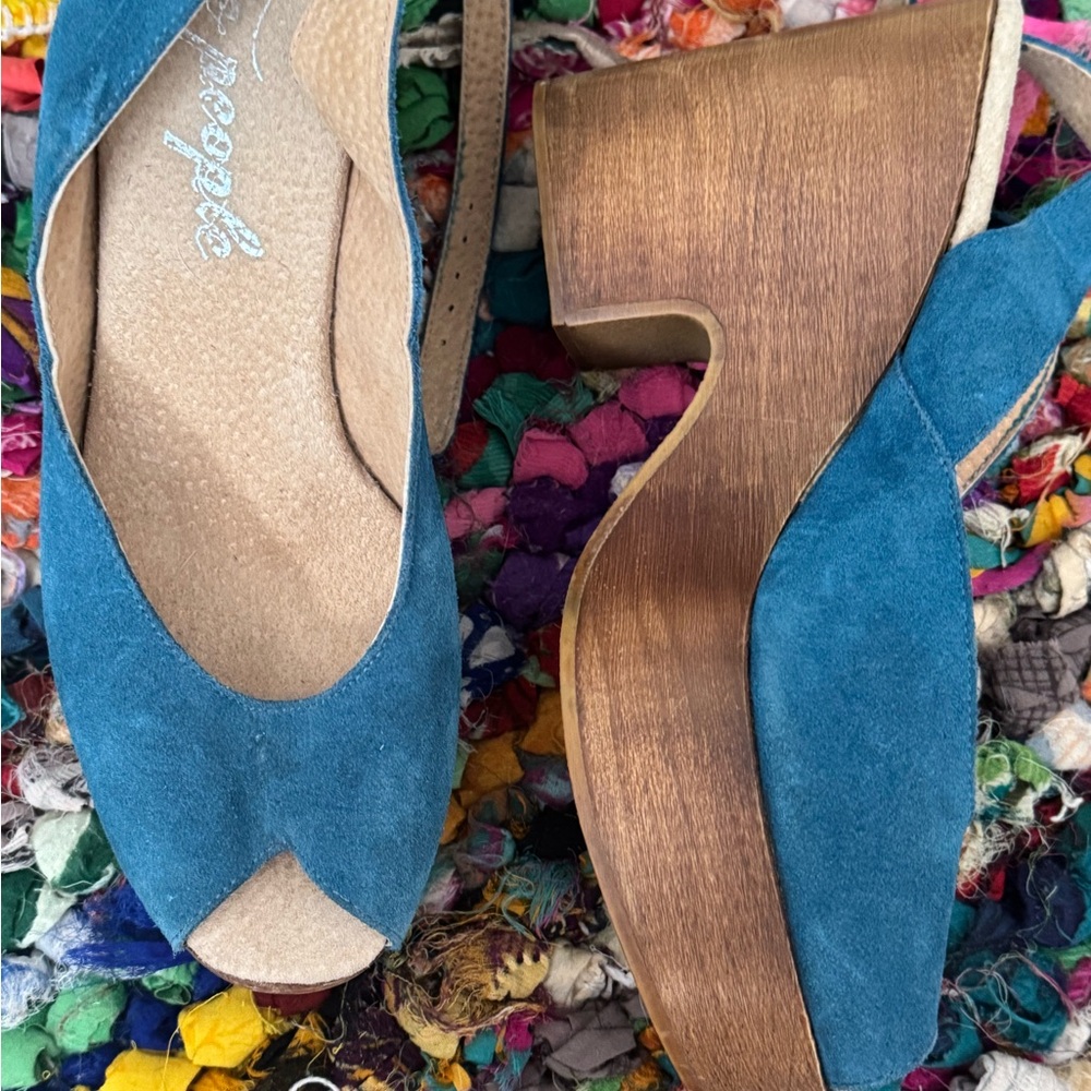 Free People Teal Espadrilles
